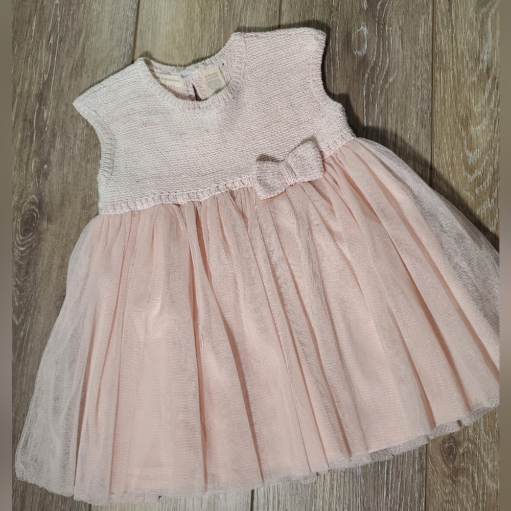 First Impressions baby's pink sleeveless sweater tunic toile skirted bottom 18M